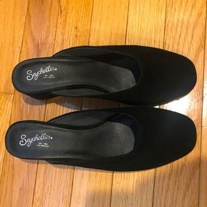 Black Velvet Seychelles Mules